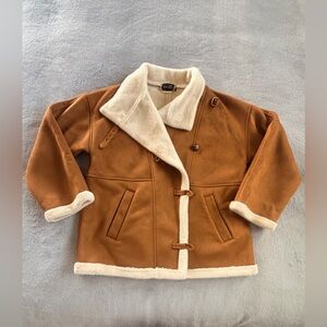 Luisa Spagnoli Womens Brown Suede Button Long Sleeve Collared Jacket Size M